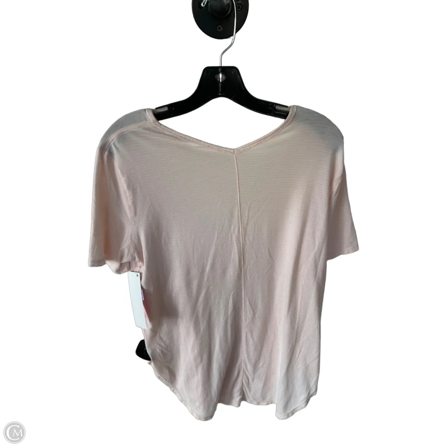 Athletic Top Short Sleeve By Lululemon In Pink & White, Size: M