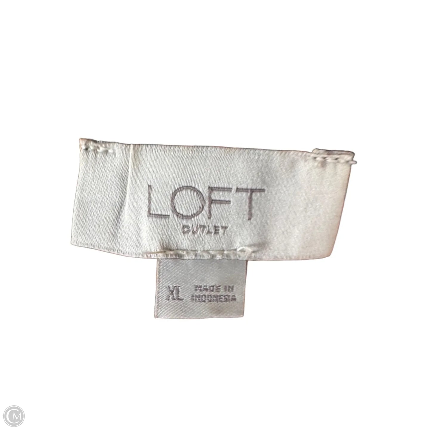 Top Sleeveless By Loft In Orange & White, Size: Xl