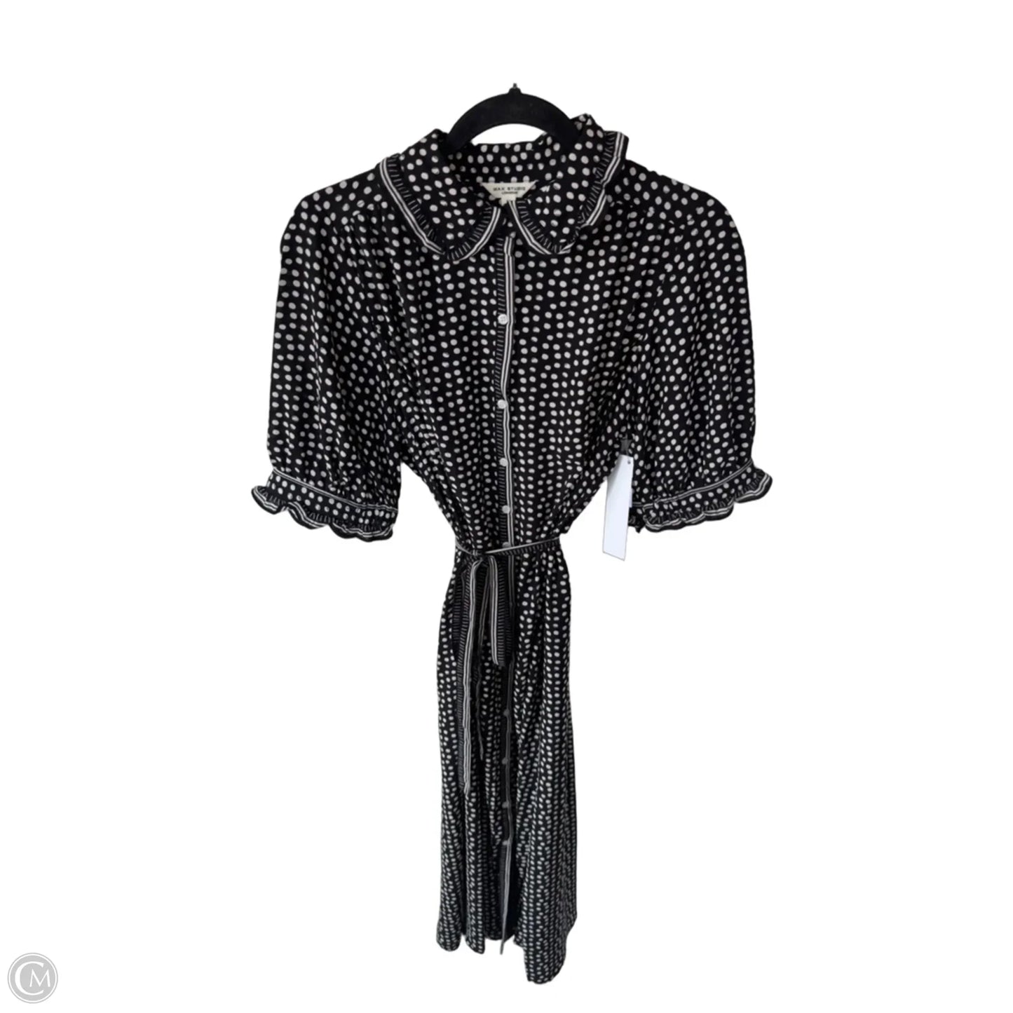Dress Casual Midi By Max Studio In Black & Cream, Size: M