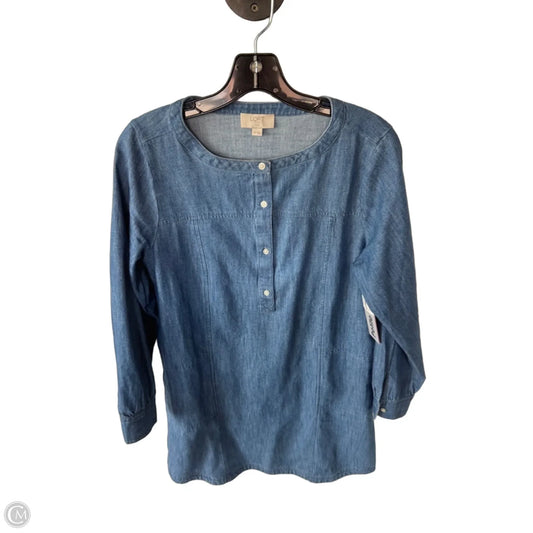 Dress Casual Short By Loft In Blue Denim, Size: Sp