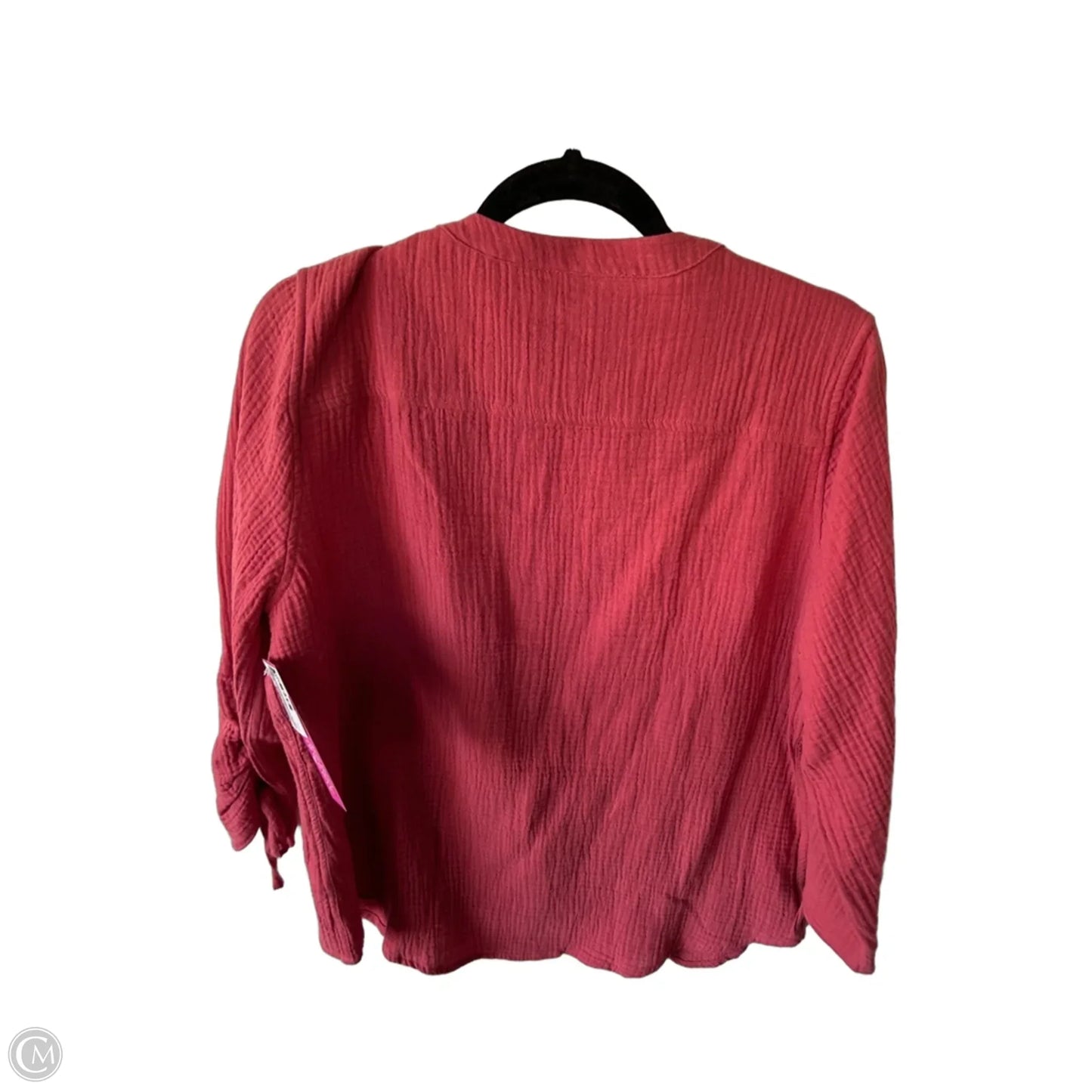 Top Long Sleeve By Foxcroft In Pink, Size: L