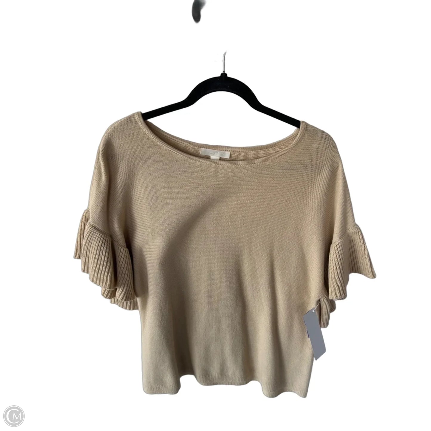 Sweater Short Sleeve By Clothes Mentor In Tan, Size: Osfm