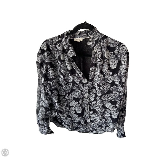 Top Long Sleeve By Pilcro In Black & White, Size: S