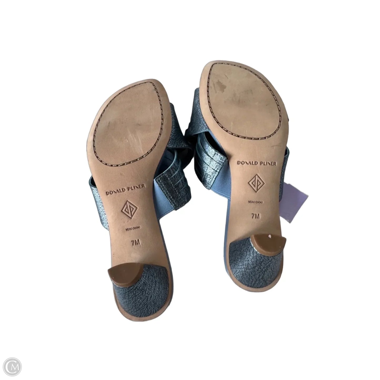 Sandals Heels Block By Donald Pliner In Blue, Size: 7