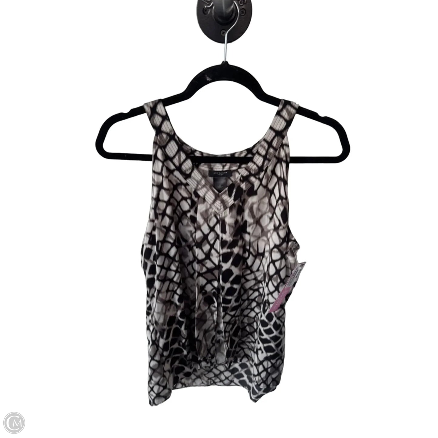 Top Sleeveless By Ann Taylor In Black & Cream, Size: M