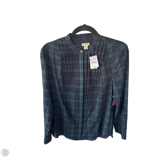 Top Long Sleeve By J. Crew In Blue & Green, Size: S
