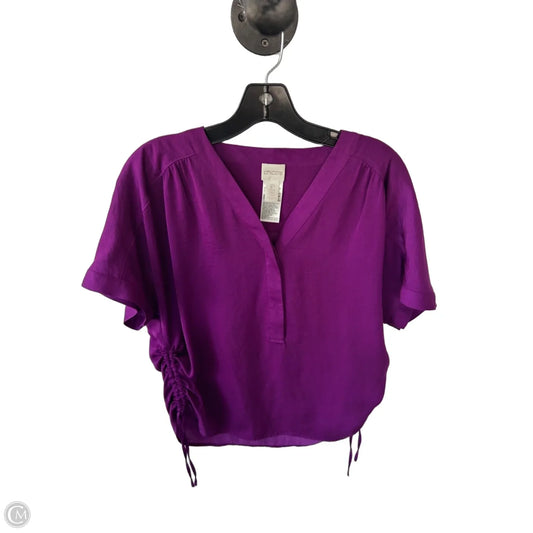 Top Short Sleeve By Chicos In Purple, Size: Mp