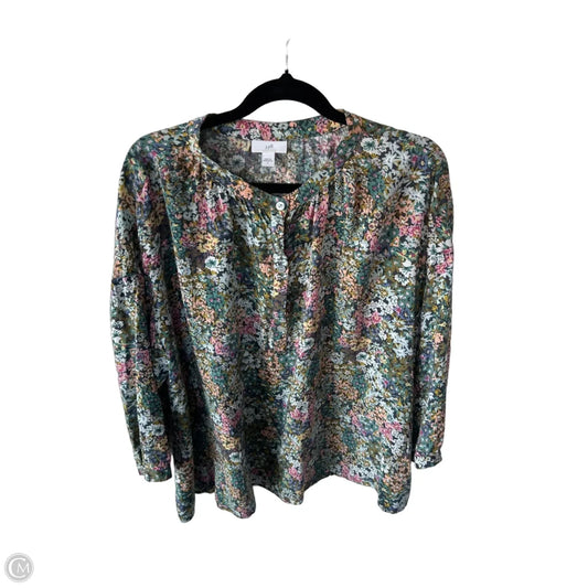 Top Long Sleeve By J. Jill In Green, Size: L