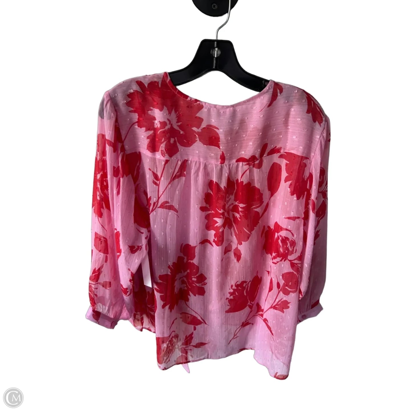 Top Long Sleeve By Chicos In Pink & Red, Size: L