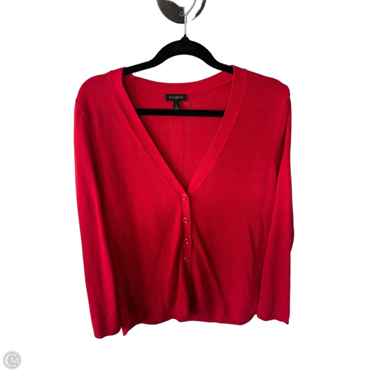 Sweater Cardigan By Talbots In Red, Size: S