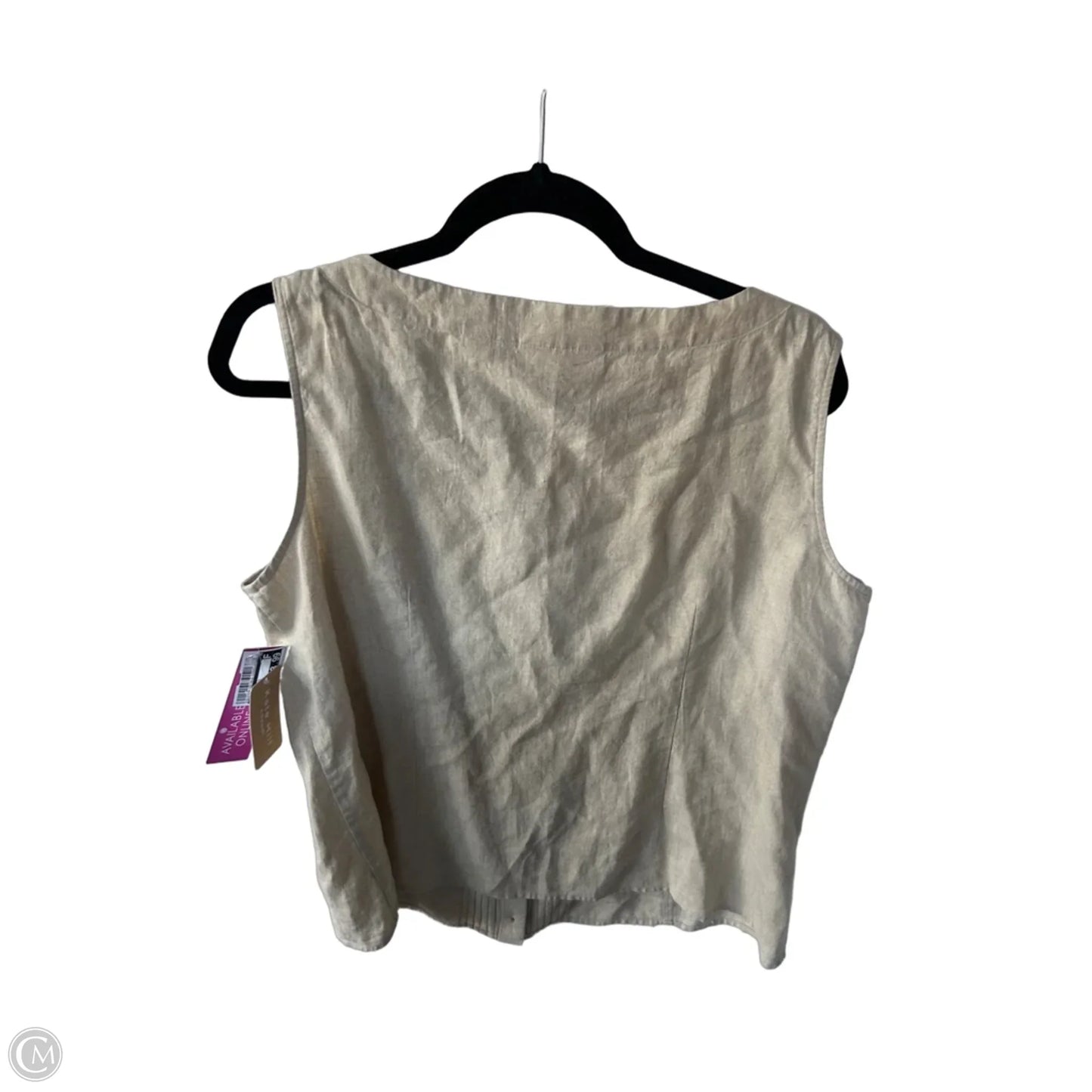 Top Sleeveless By Kate Hill In Tan, Size: Xl