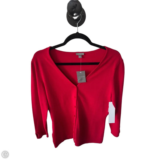 Sweater Cardigan By Ann Taylor In Red, Size: M