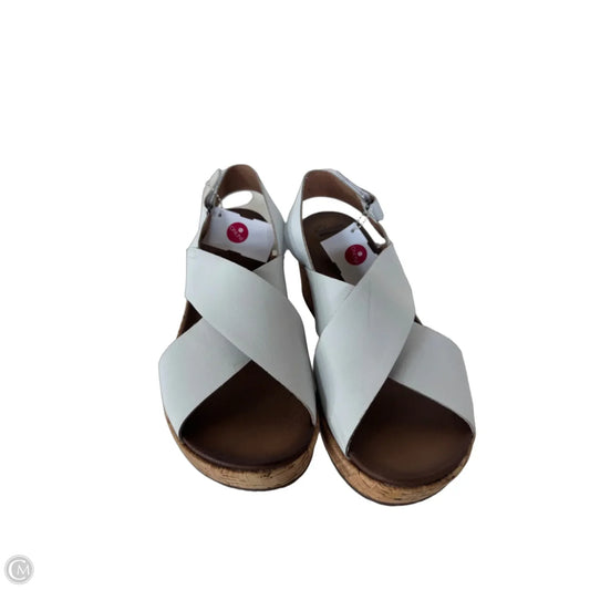 Sandals Heels Wedge By Clarks In White, Size: 11