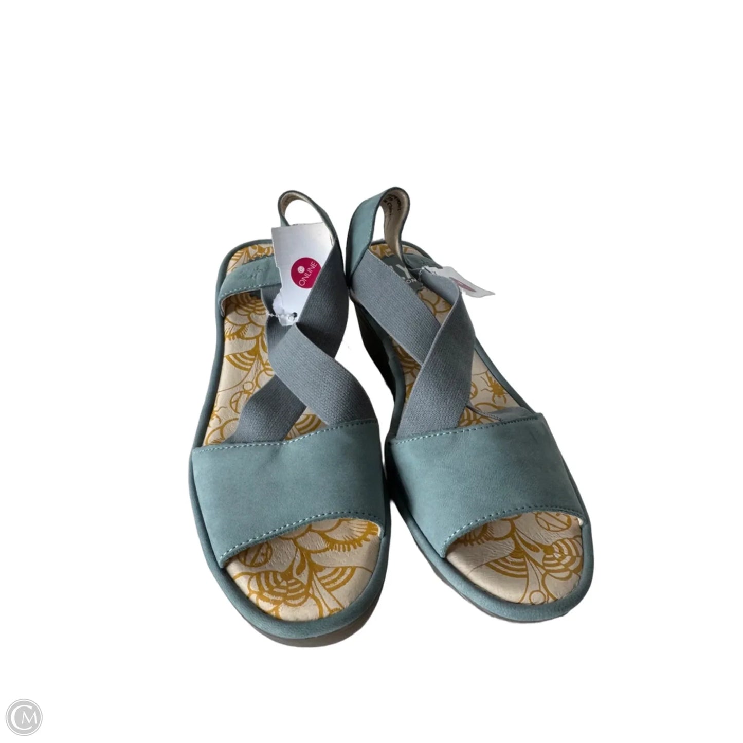 Sandals Heels Wedge By Fly London In Blue, Size: 8.5