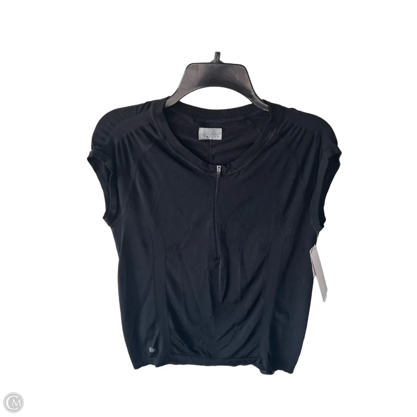 Athletic Top Short Sleeve By Athleta In Black, Size: Xl