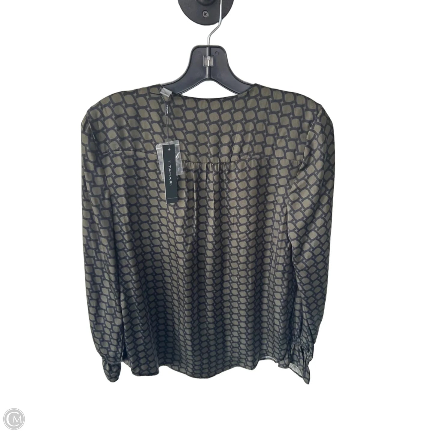 Top Long Sleeve By Tahari In Black & Green, Size: Xs