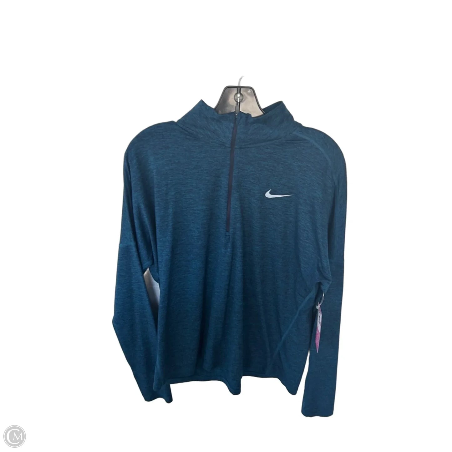 Athletic Top Long Sleeve Collar By Nike Apparel In Blue, Size: L
