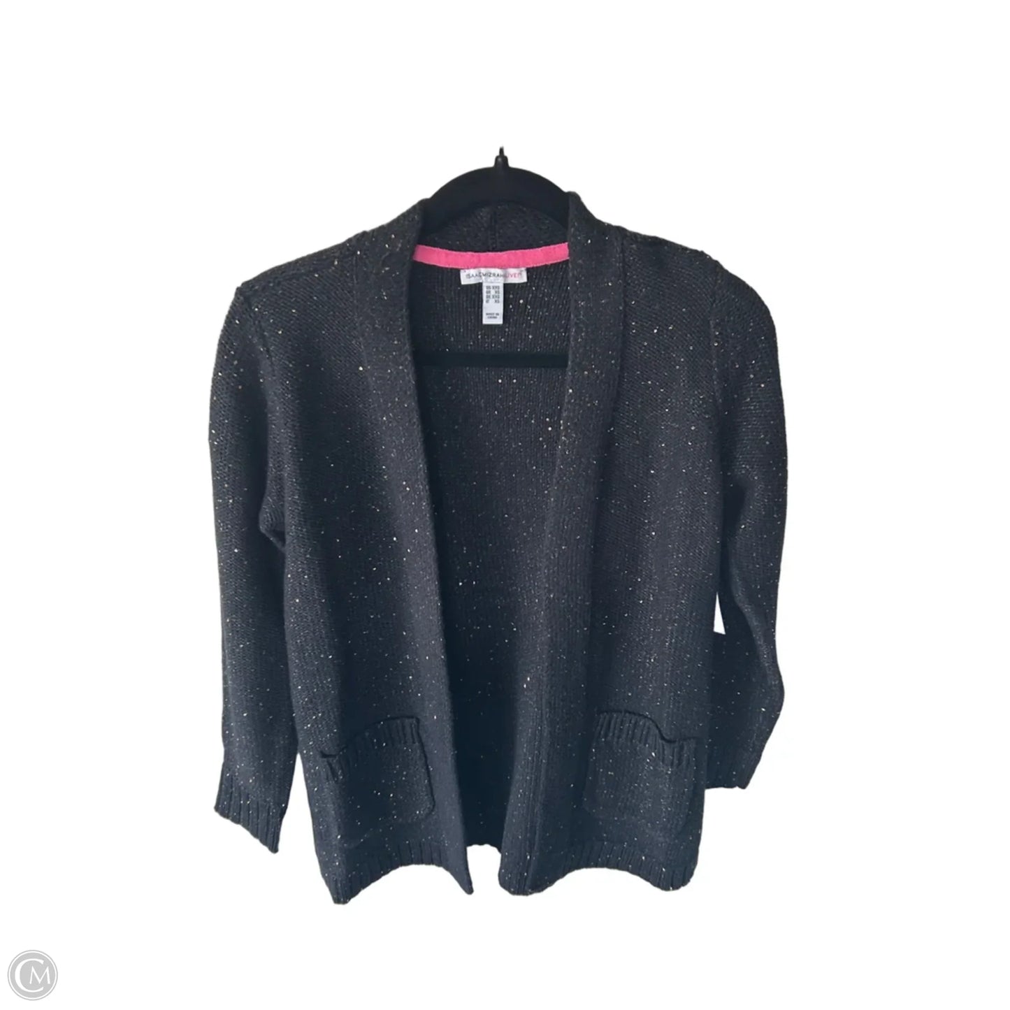 Sweater Cardigan By Isaac Mizrahi Live Qvc In Black & Gold, Size: Xxs