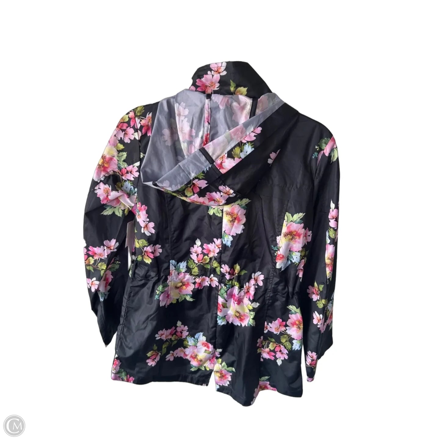Jacket Windbreaker By Susan Graver In Black & Pink, Size: Xxs
