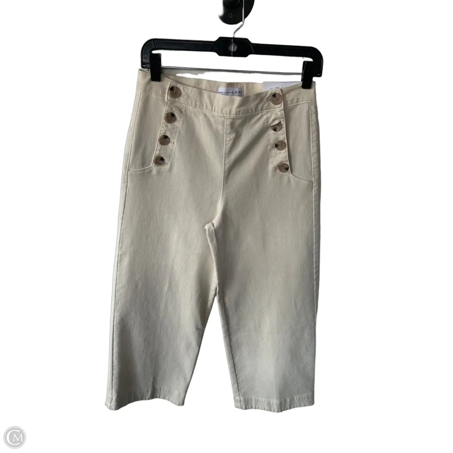 Jeans Wide Leg By Loft In Cream Denim, Size: 2