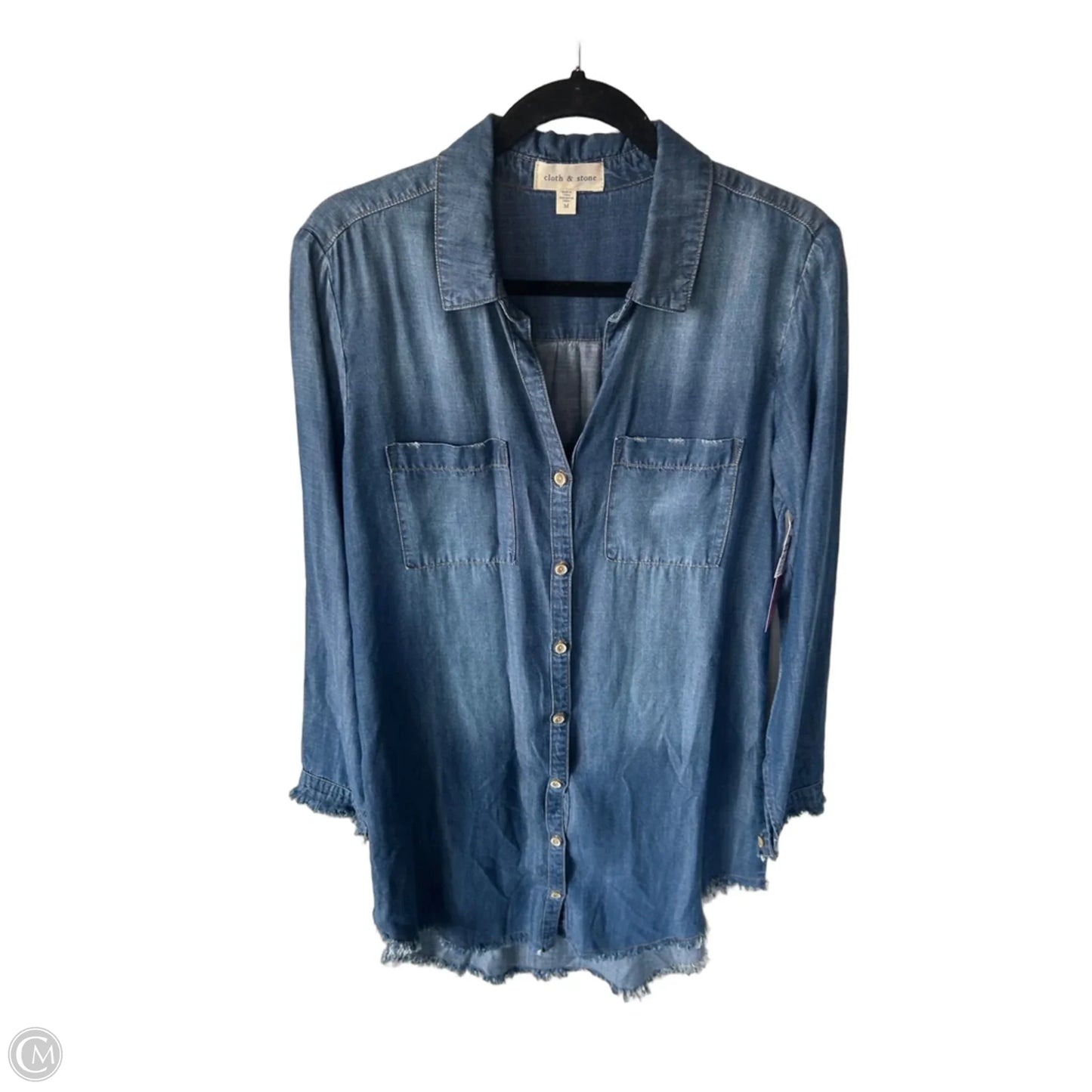 Dress Casual Short By Cloth & Stone In Blue Denim, Size: M