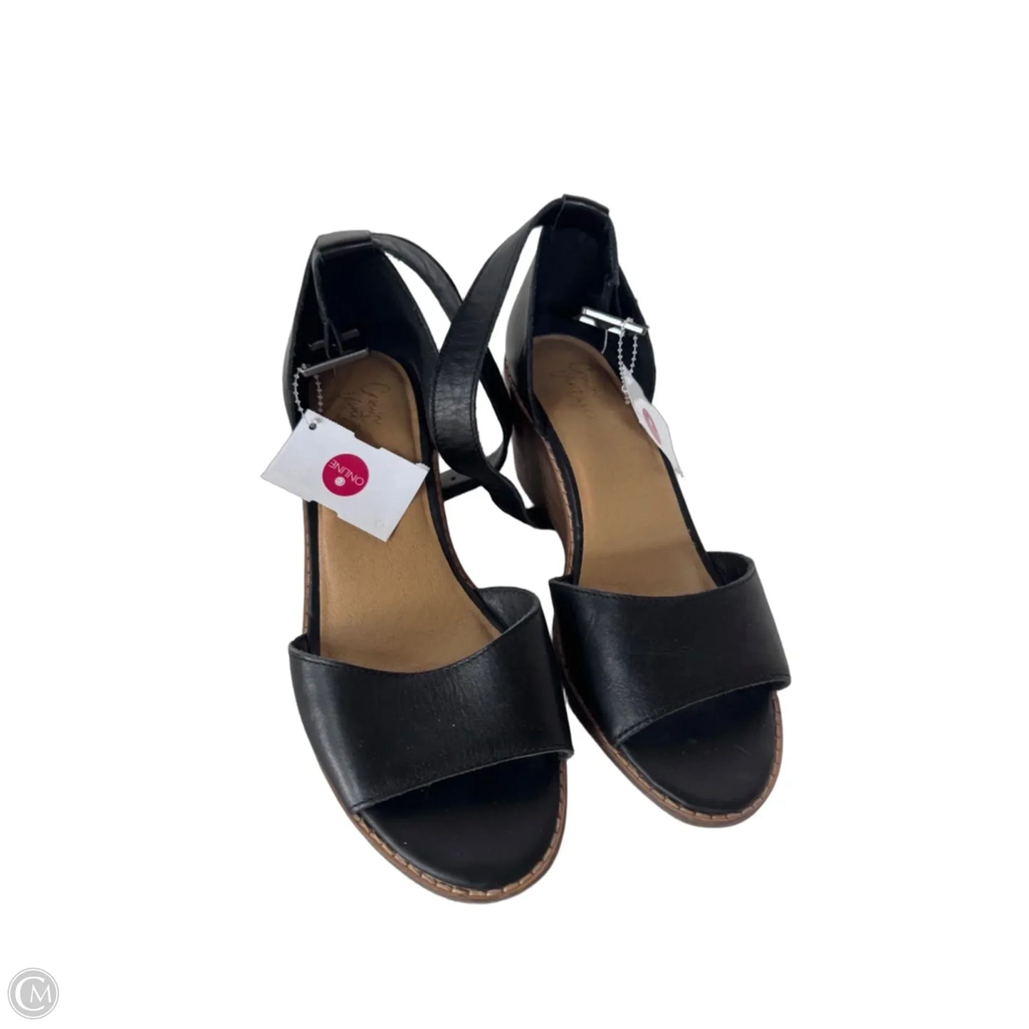 Sandals Heels Wedge By Crown Vintage In Black, Size: 6.5