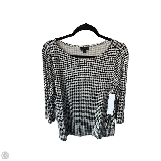 Top 3/4 Sleeve Basic By J. Jill In Black & White, Size: M