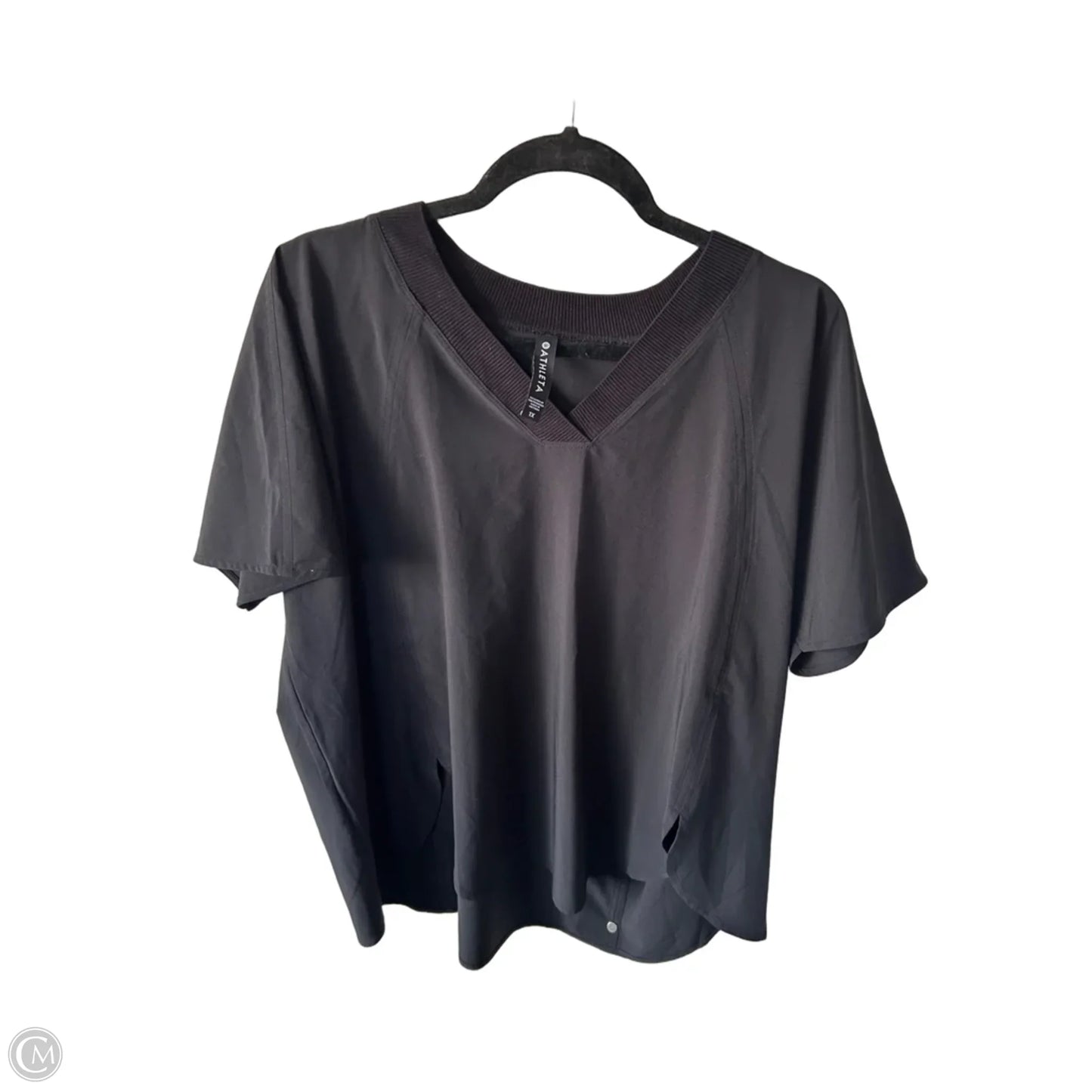Athletic Top Short Sleeve By Athleta In Black, Size: 1x