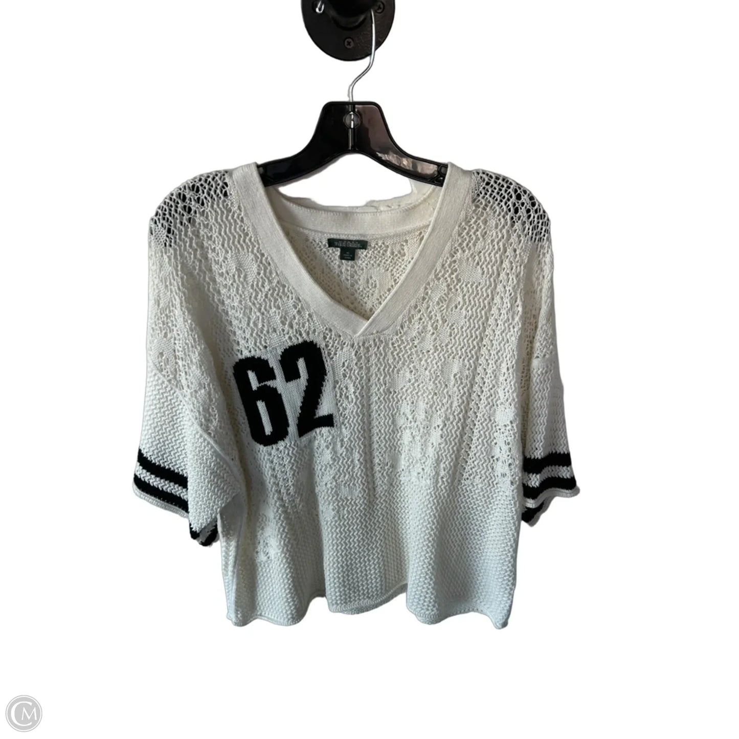 Sweater Short Sleeve By Wild Fable In Black & White, Size: Xl