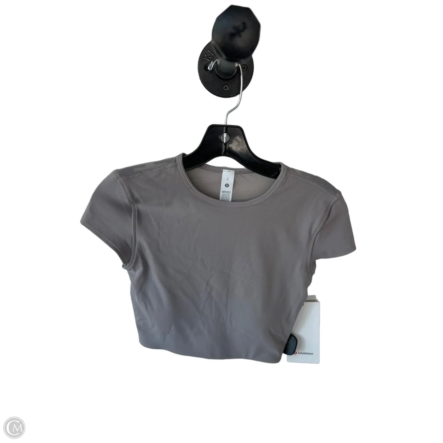 Athletic Top Short Sleeve By Lululemon In Grey, Size: S