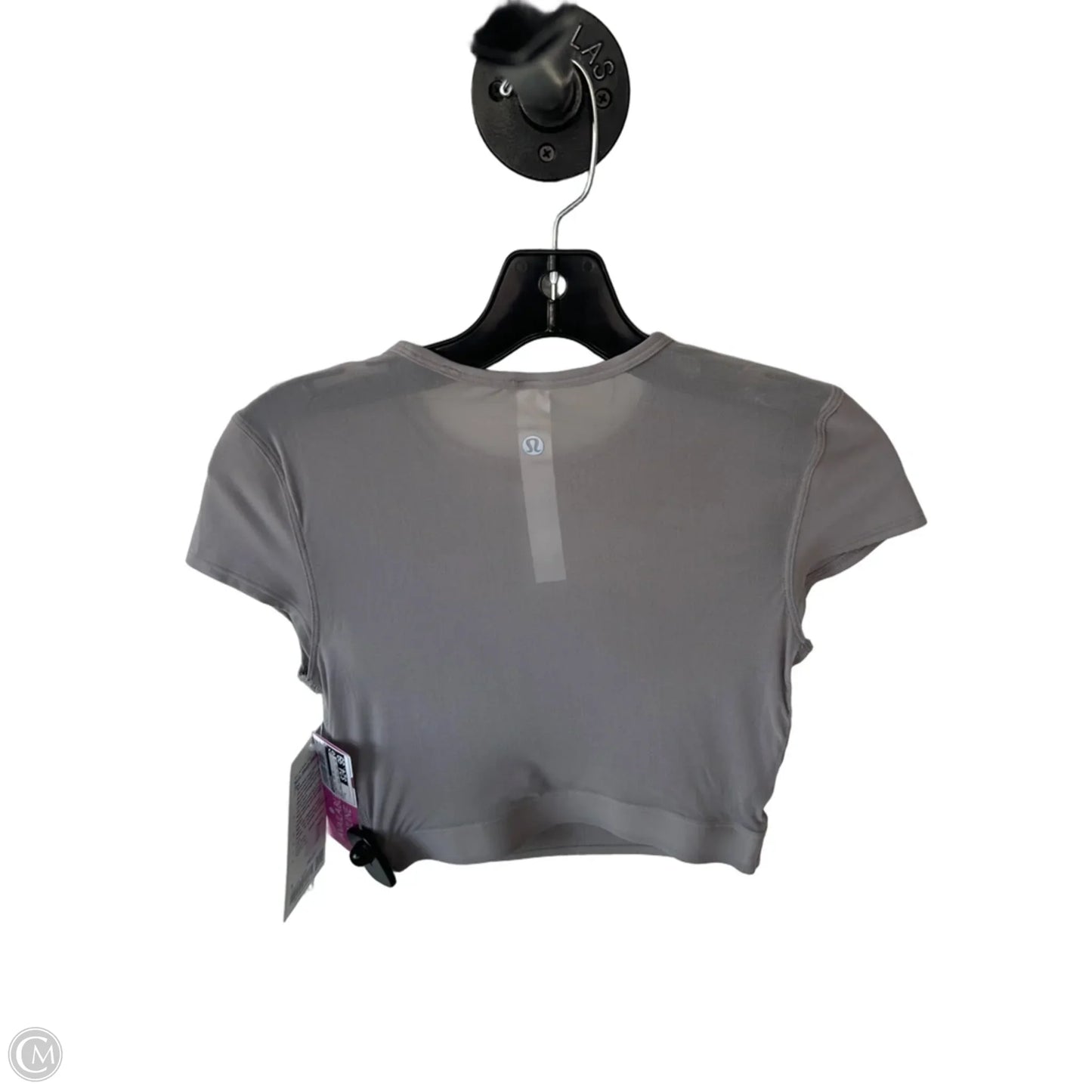 Athletic Top Short Sleeve By Lululemon In Grey, Size: S