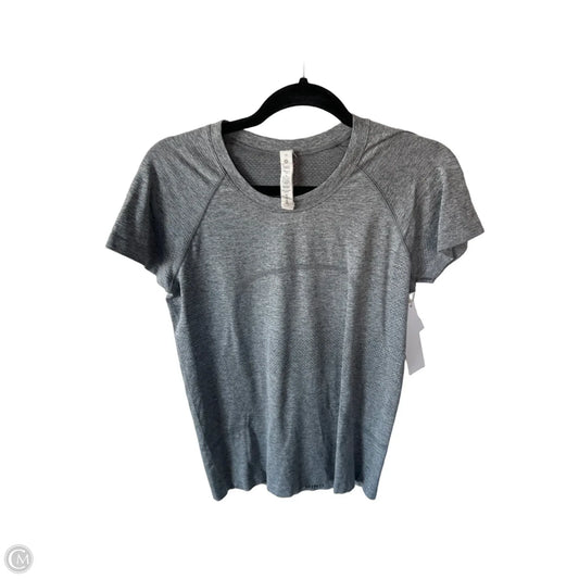 Athletic Top Short Sleeve By Lululemon In Grey, Size: M