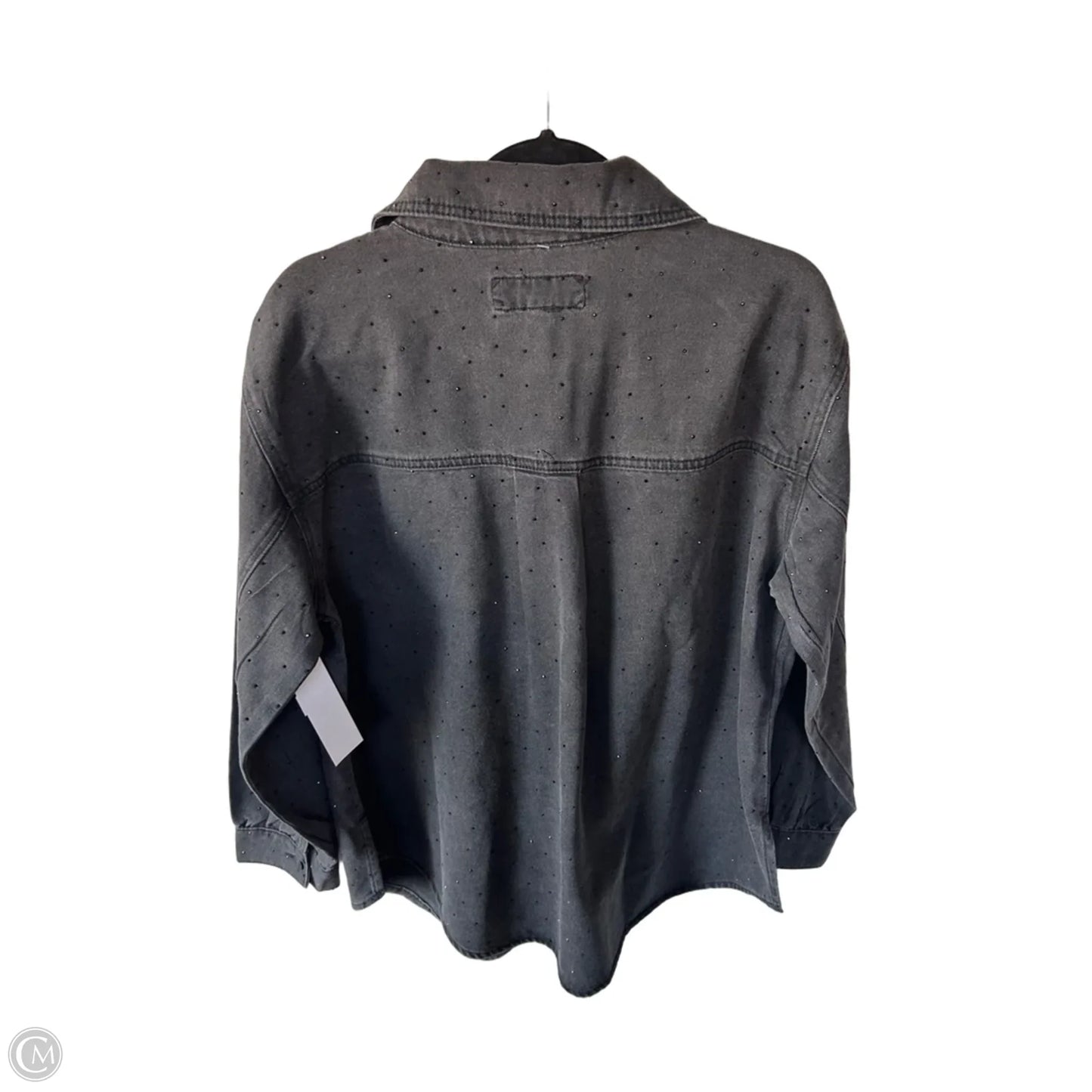 Jacket Shirt By Maurices In Black & Grey, Size: L