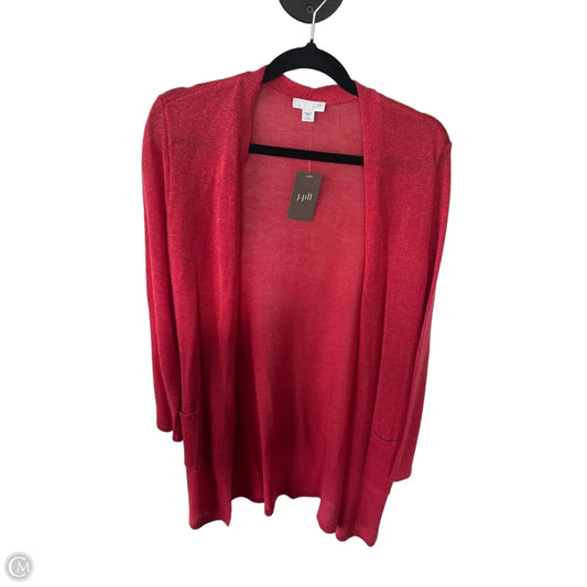 Sweater Cardigan By J. Jill In Red, Size: Sp