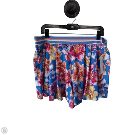 Shorts Designer By Johnny Was In Blue & White, Size: 16