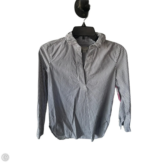 Top Long Sleeve By J. Crew In Blue & White, Size: Xxs