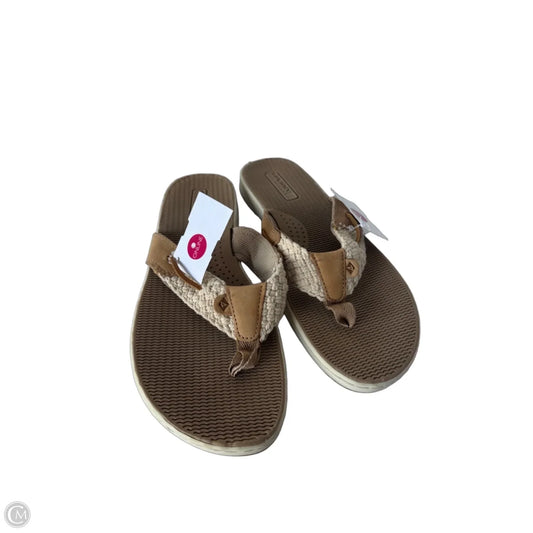 Sandals Flip Flops By Sperry In Cream & Tan, Size: 8.5