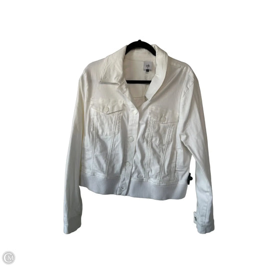 Jacket Denim By Cabi In White Denim, Size: Xl