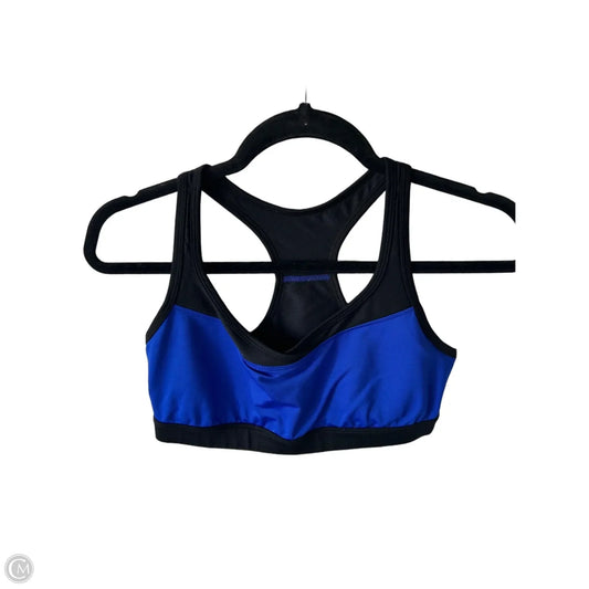 Athletic Bra By Tek Gear In Black & Blue, Size: L