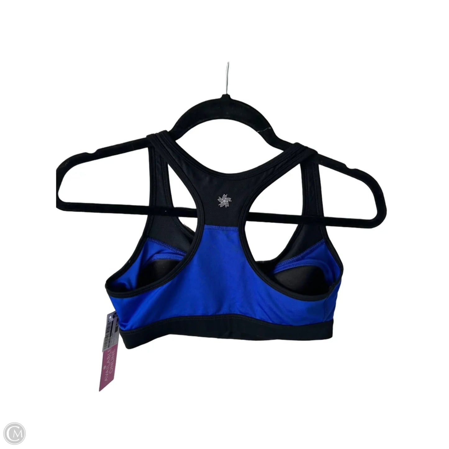 Athletic Bra By Tek Gear In Black & Blue, Size: L