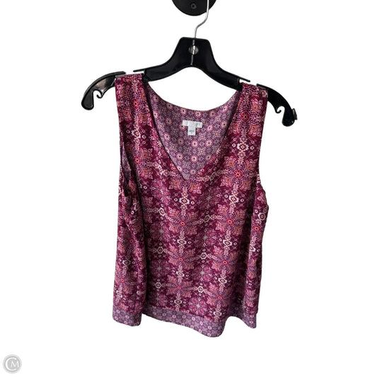 Top Sleeveless By J. Jill In Pink & White, Size: M