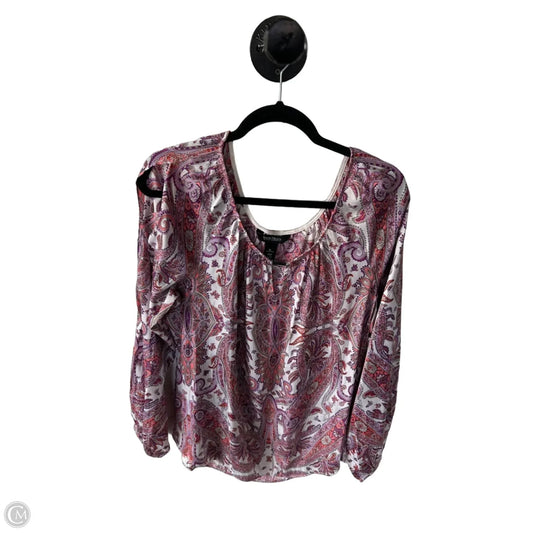 Top Long Sleeve By White House Black Market In Purple, Size: Xl