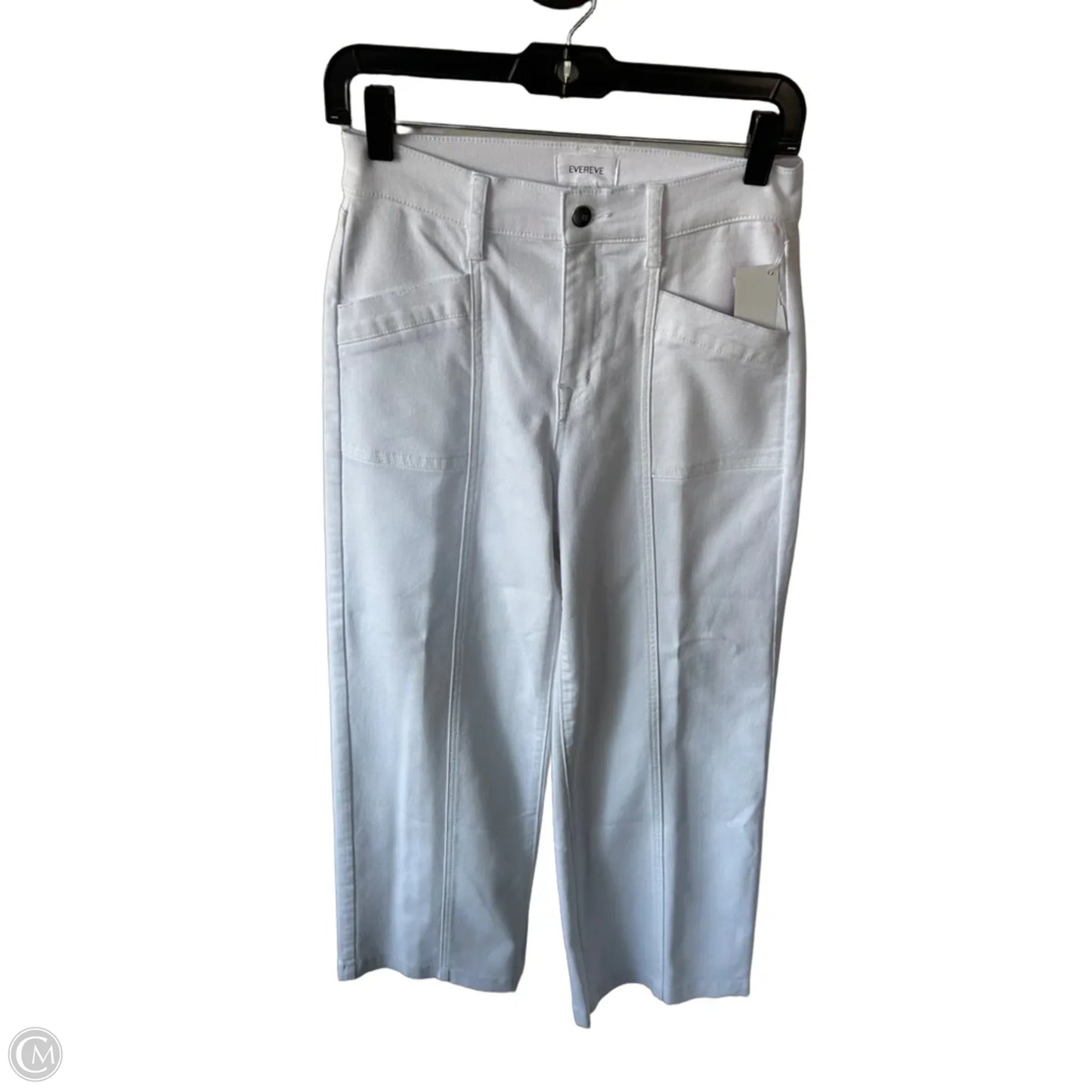 Jeans Wide Leg By Evereve In White Denim, Size: 4