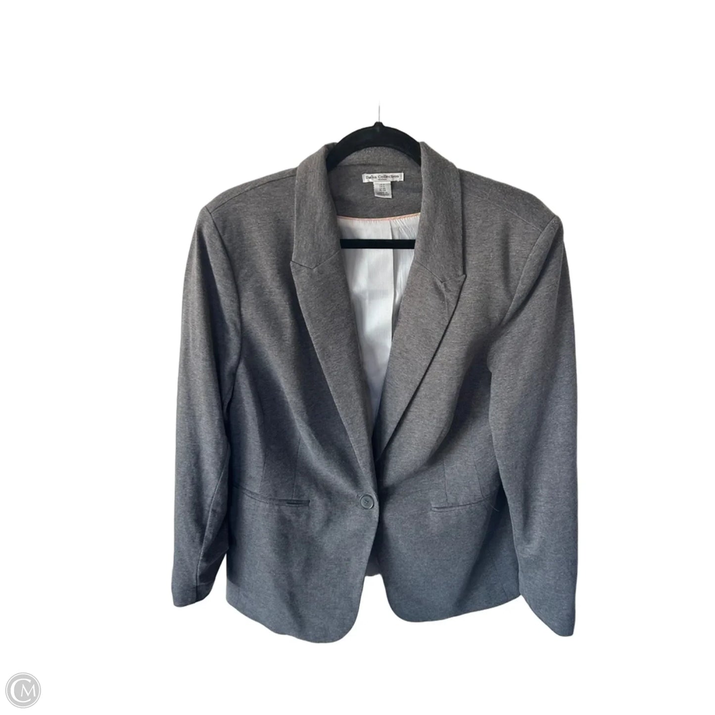 Blazer By Dalia Collection In Grey, Size: 1x