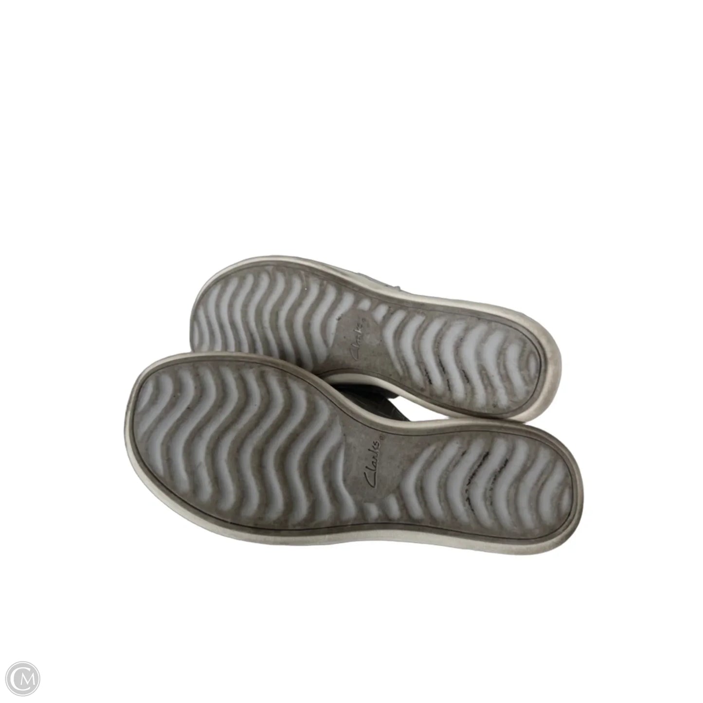 Sandals Flats By Clarks In Silver, Size: 8.5