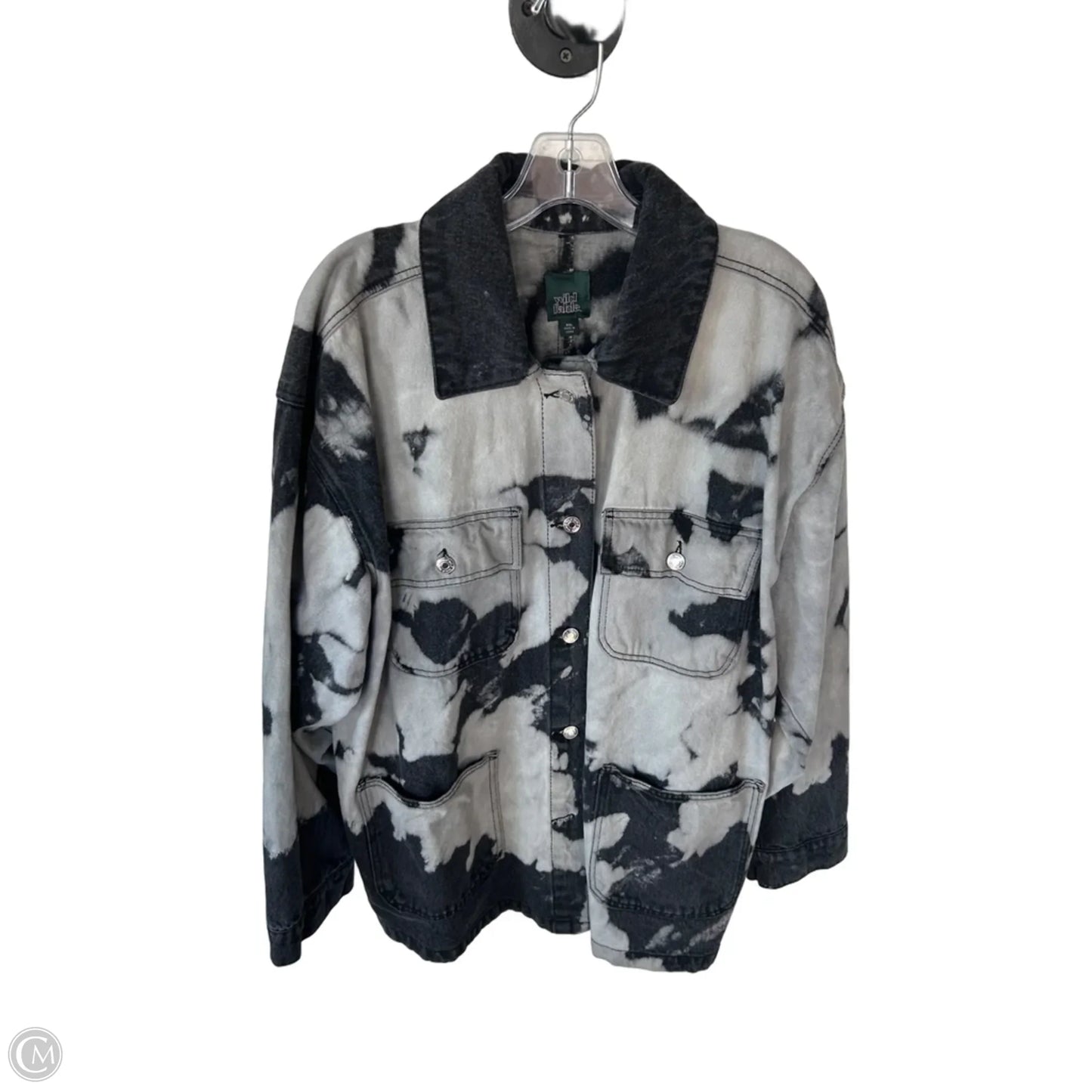 Jacket Denim By Wild Fable In Black & Grey, Size: Xxl