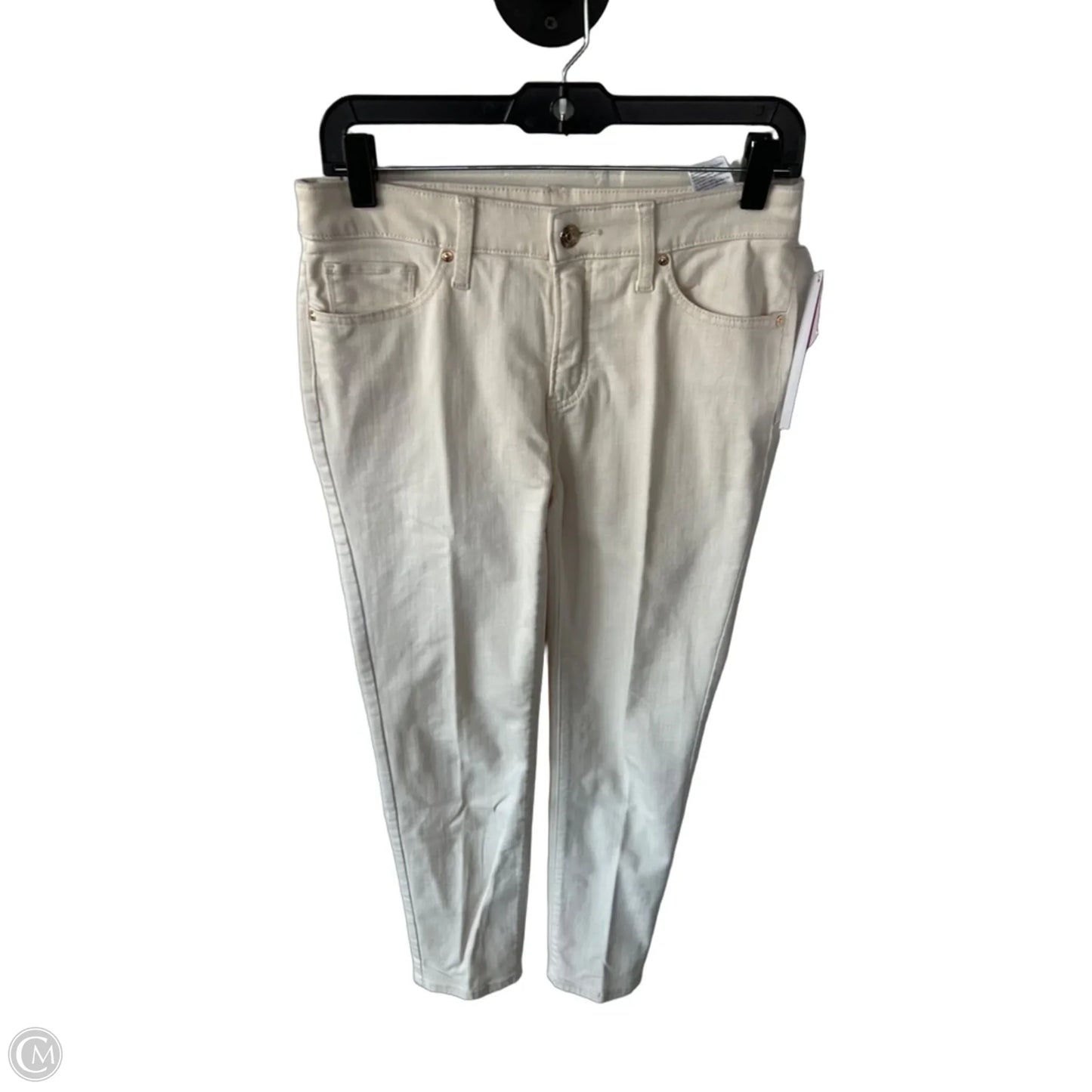 Jeans Straight By Chicos In Cream Denim, Size: 2