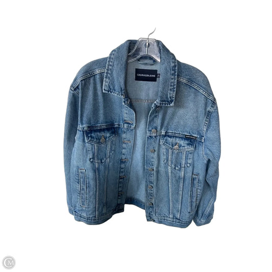 Jacket Denim By Calvin Klein In Blue Denim, Size: S