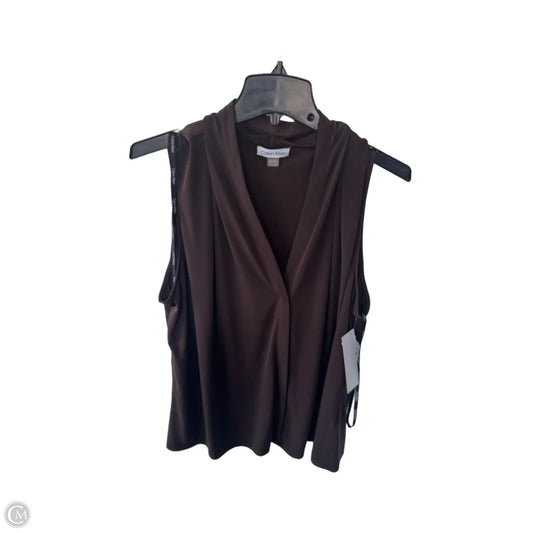 Top Sleeveless By Calvin Klein In Brown, Size: 2x