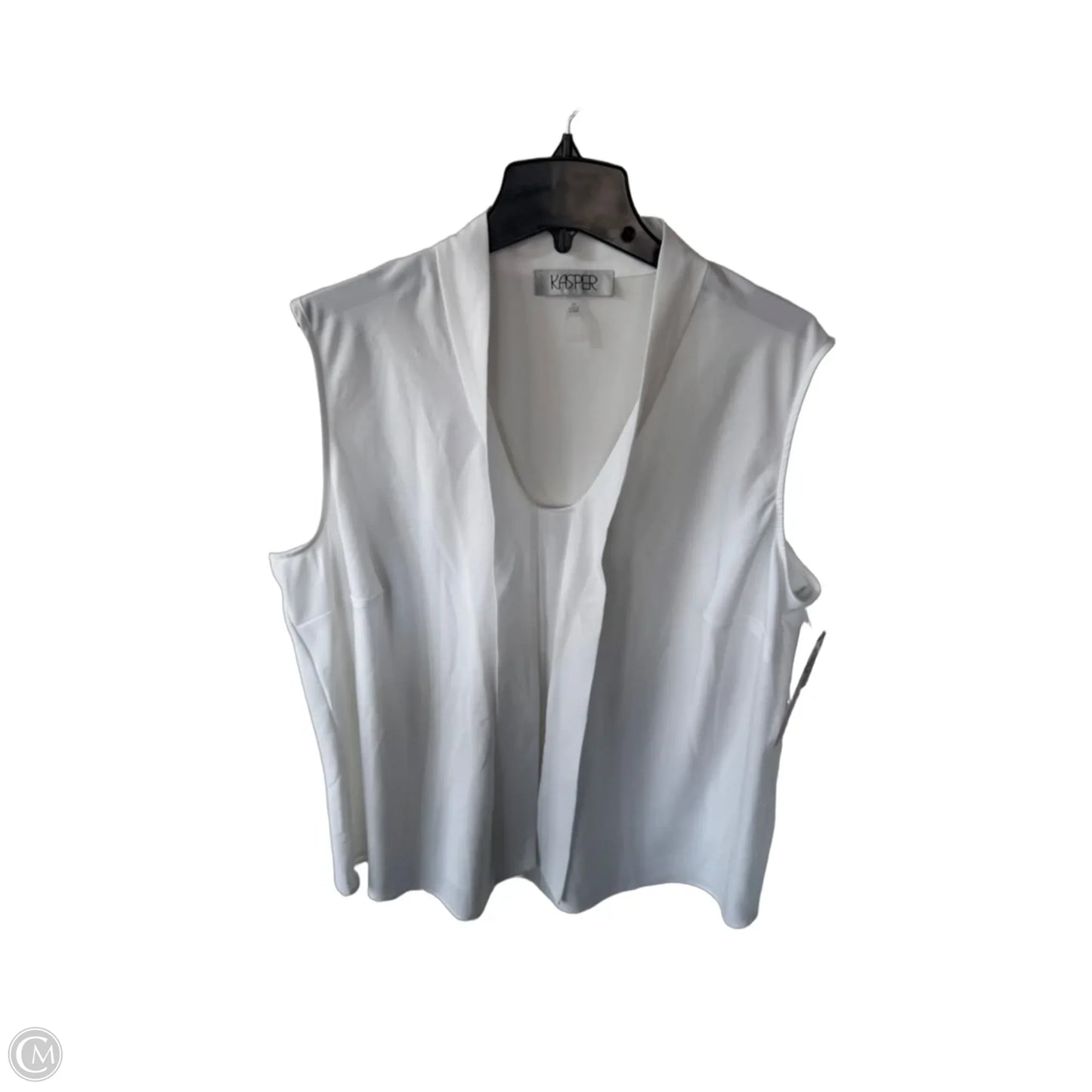 Top Sleeveless By Kasper In White, Size: 2x